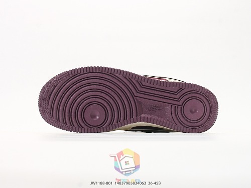 נעלי Nike Air Force 1 Low עם לוגו The North Face, בורדו או כחול כהה, תמונה 7