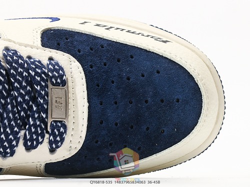 נעלי Nike Air Force 1 Low עם לוגו The North Face, בורדו או כחול כהה, תמונה 12