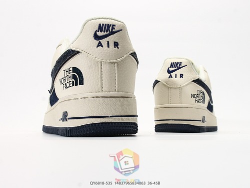 נעלי Nike Air Force 1 Low עם לוגו The North Face, בורדו או כחול כהה, תמונה 14