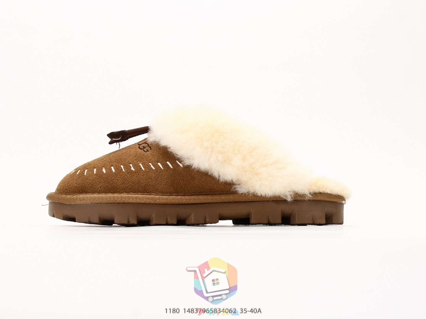 UGG Coquette Stitch Hausschuhe, Kastanienbraun