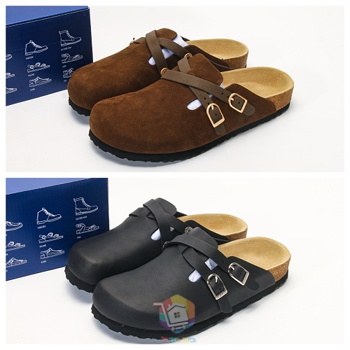 נעלי Birkenstock Blair עם רצועות דקות ואבזמים, זמש חום או שחור, תמונה 17