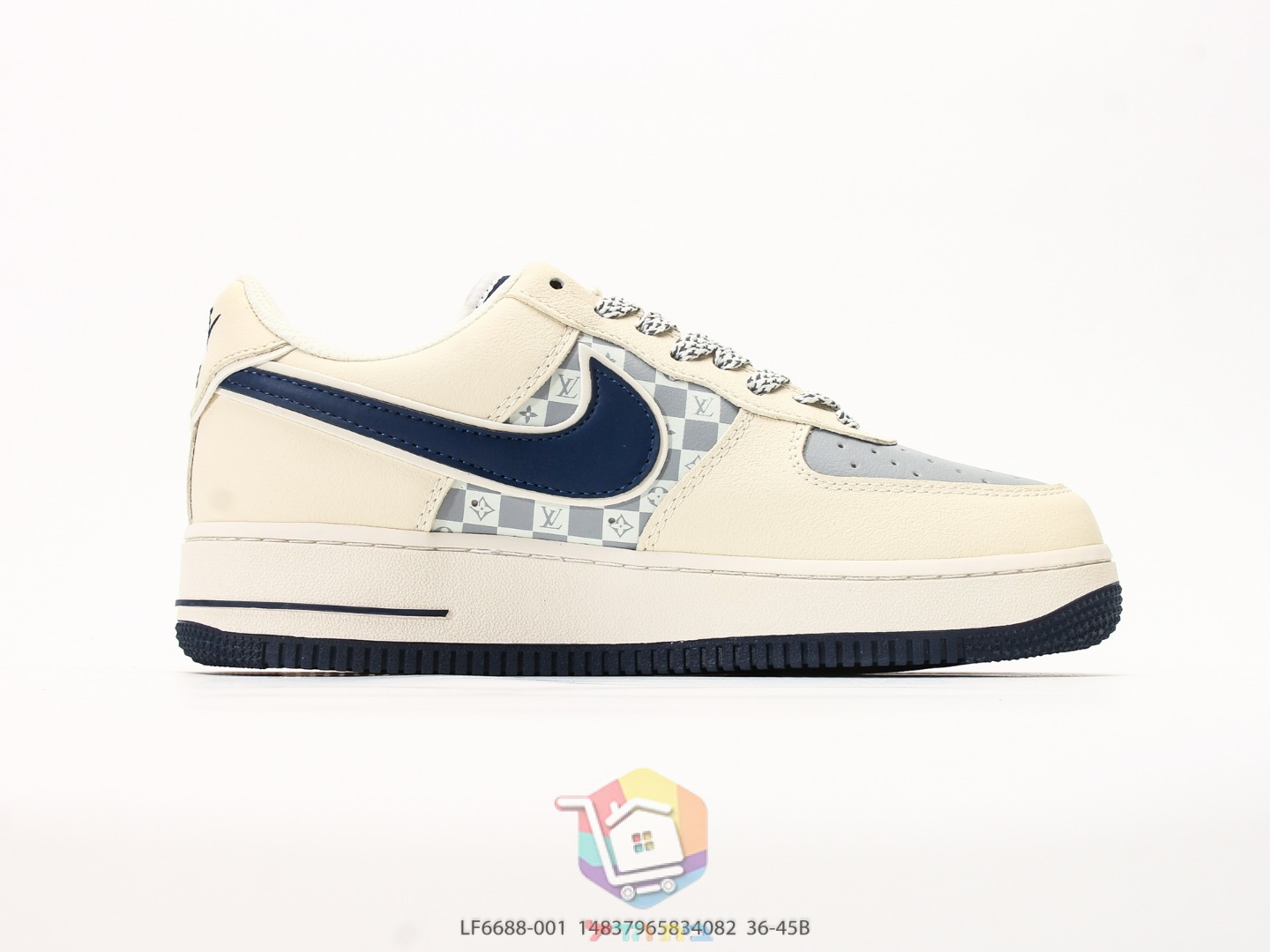 Nike Air Force 1 Low Sneaker, Creme mit Louis-Vuitton-Logo oder grün-schwarzes Veloursleder mit Supreme-Logo