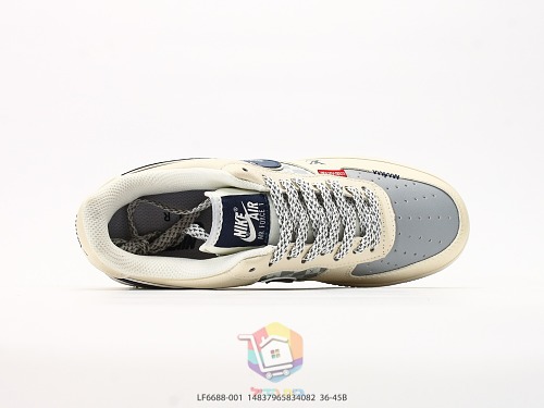 נעלי Nike Air Force 1 Low שמנת עם לוגו Louis Vuitton או זמש ירוק ושחור עם לוגו Supreme, תמונה 9