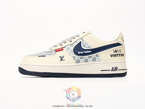 נעלי Nike Air Force 1 Low שמנת עם לוגו Louis Vuitton או זמש ירוק ושחור עם לוגו Supreme, תמונה 10