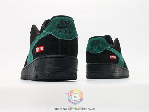 נעלי Nike Air Force 1 Low שמנת עם לוגו Louis Vuitton או זמש ירוק ושחור עם לוגו Supreme, תמונה 14