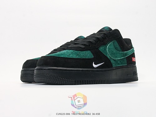 נעלי Nike Air Force 1 Low שמנת עם לוגו Louis Vuitton או זמש ירוק ושחור עם לוגו Supreme, תמונה 15