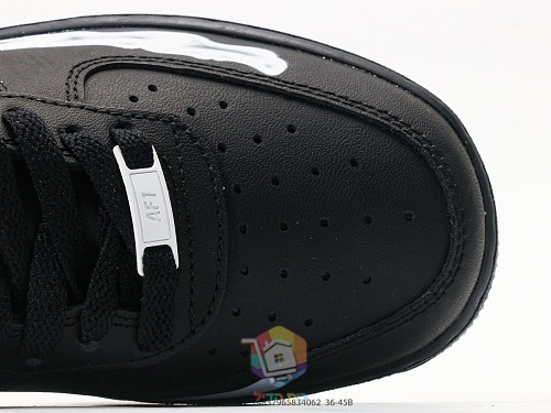 נעלי Nike Air Force 1 Low שחור עם הדפס שלד או זמש ירוק, תמונה 4
