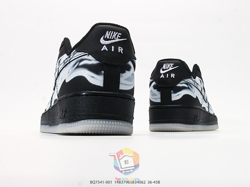 נעלי Nike Air Force 1 Low שחור עם הדפס שלד או זמש ירוק, תמונה 6