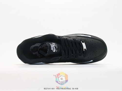 נעלי Nike Air Force 1 Low שחור עם הדפס שלד או זמש ירוק, תמונה 9