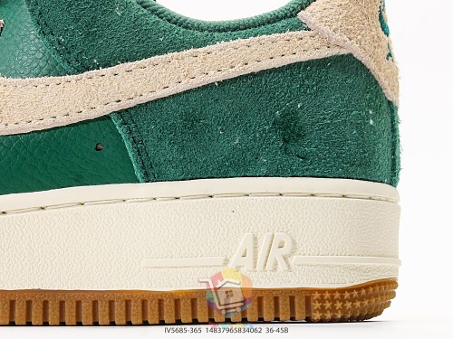 נעלי Nike Air Force 1 Low שחור עם הדפס שלד או זמש ירוק, תמונה 14