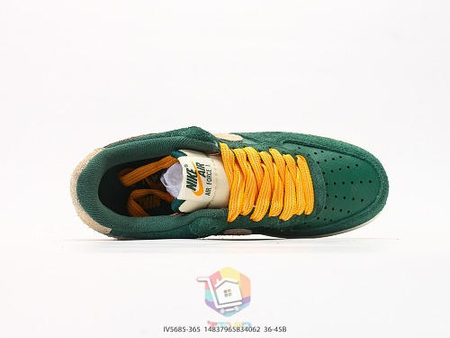 נעלי Nike Air Force 1 Low שחור עם הדפס שלד או זמש ירוק, תמונה 18
