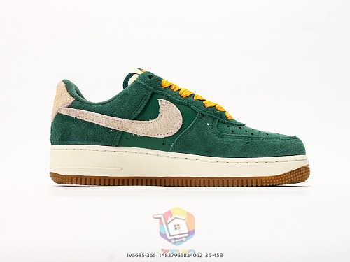 נעלי Nike Air Force 1 Low שחור עם הדפס שלד או זמש ירוק, תמונה 19