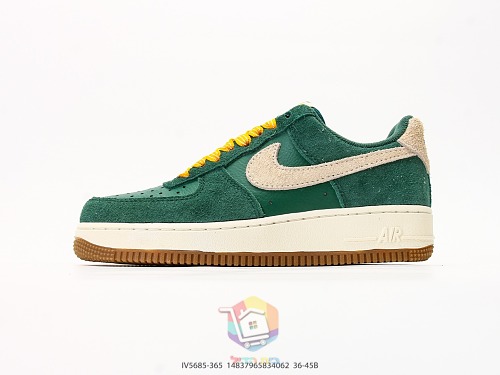 נעלי Nike Air Force 1 Low שחור עם הדפס שלד או זמש ירוק, תמונה 20