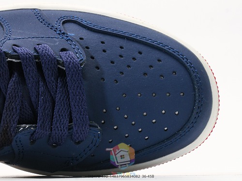 נעלי Air Jordan 1 Low תכלת ולבן עם בוקלה או כחול כהה, תמונה 13