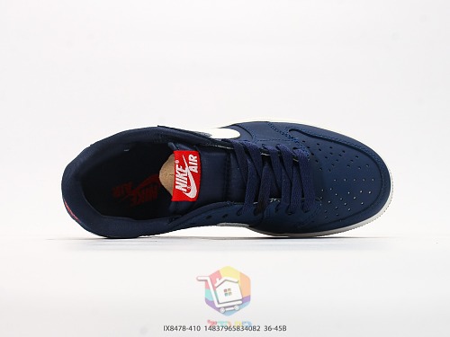 נעלי Air Jordan 1 Low תכלת ולבן עם בוקלה או כחול כהה, תמונה 18