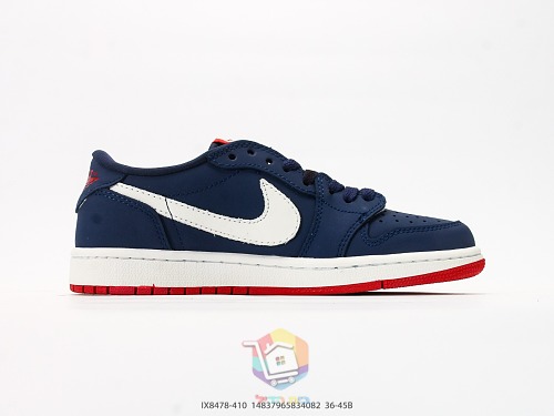נעלי Air Jordan 1 Low תכלת ולבן עם בוקלה או כחול כהה, תמונה 19