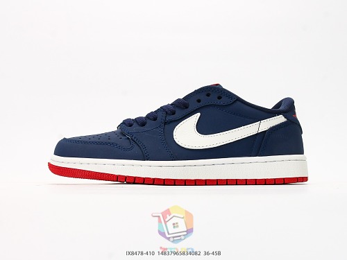 נעלי Air Jordan 1 Low תכלת ולבן עם בוקלה או כחול כהה, תמונה 20