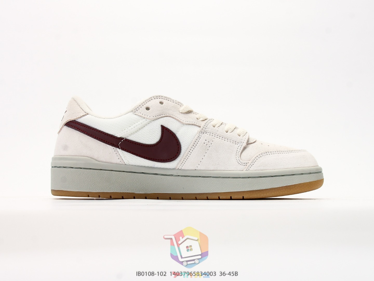 Nike SB Code 58 Skateschuhe, Weiß und Bordeaux