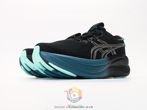 נעלי ריצה ASICS Gel-Nimbus 28 שחור ותכלת, תמונה 5
