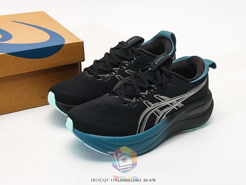 נעלי ריצה ASICS Gel-Nimbus 28 שחור ותכלת, תמונה 10
