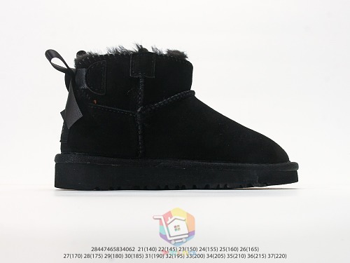 מגפוני UGG Ultra Mini Bailey Bow לילדים, שחור, ערמון, ורוד, תמונה 9