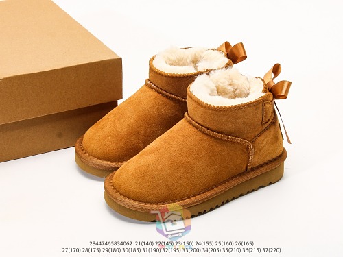 מגפוני UGG Ultra Mini Bailey Bow לילדים, שחור, ערמון, ורוד, תמונה 13