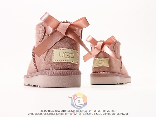 מגפוני UGG Ultra Mini Bailey Bow לילדים, שחור, ערמון, ורוד, תמונה 24