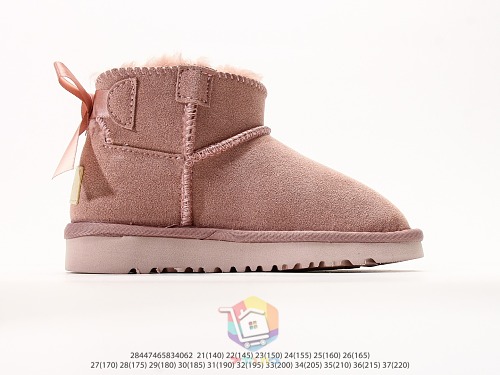 מגפוני UGG Ultra Mini Bailey Bow לילדים, שחור, ערמון, ורוד, תמונה 28