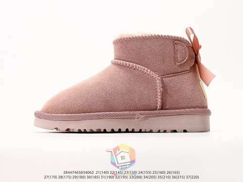 מגפוני UGG Ultra Mini Bailey Bow לילדים, שחור, ערמון, ורוד, תמונה 29
