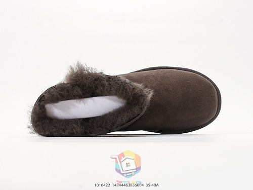 מגפוני UGG Mini Bailey Button II, שחור, חום כהה, ערמון, תמונה 17