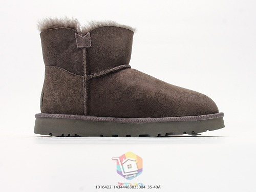 מגפוני UGG Mini Bailey Button II, שחור, חום כהה, ערמון, תמונה 18