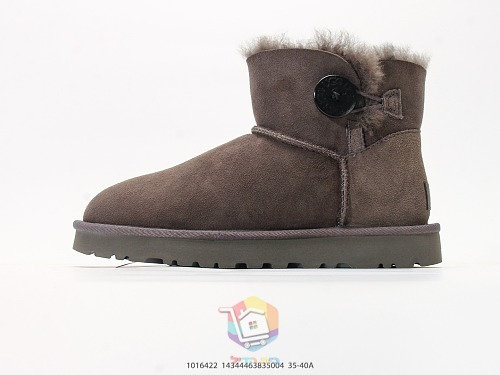 מגפוני UGG Mini Bailey Button II, שחור, חום כהה, ערמון, תמונה 19