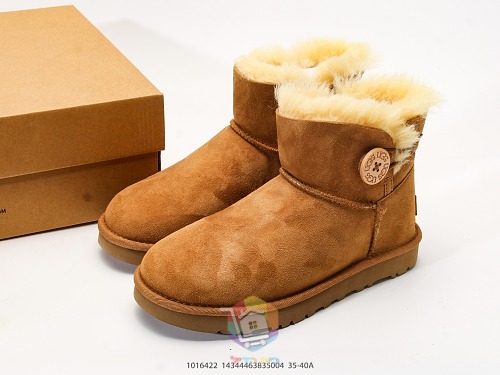 מגפוני UGG Mini Bailey Button II, שחור, חום כהה, ערמון, תמונה 21