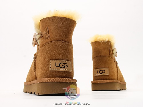 מגפוני UGG Mini Bailey Button II, שחור, חום כהה, ערמון, תמונה 24