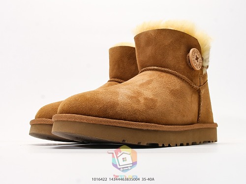 מגפוני UGG Mini Bailey Button II, שחור, חום כהה, ערמון, תמונה 25