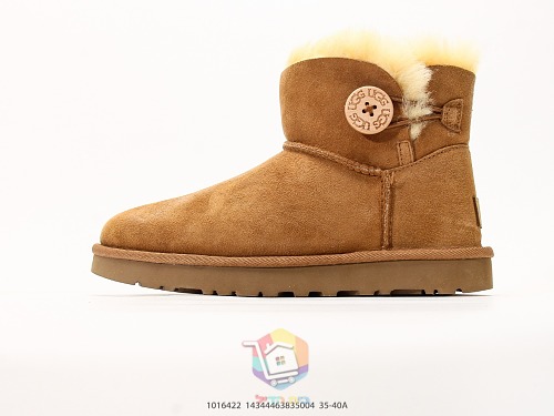 מגפוני UGG Mini Bailey Button II, שחור, חום כהה, ערמון, תמונה 29