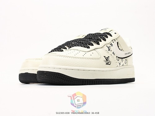 נעלי Nike Air Force 1 Low שמנת עם לוגו Louis Vuitton או ירוק מבריק, תמונה 7