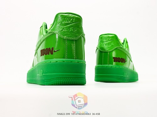 נעלי Nike Air Force 1 Low שמנת עם לוגו Louis Vuitton או ירוק מבריק, תמונה 15