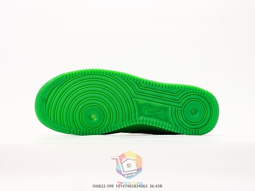 נעלי Nike Air Force 1 Low שמנת עם לוגו Louis Vuitton או ירוק מבריק, תמונה 17