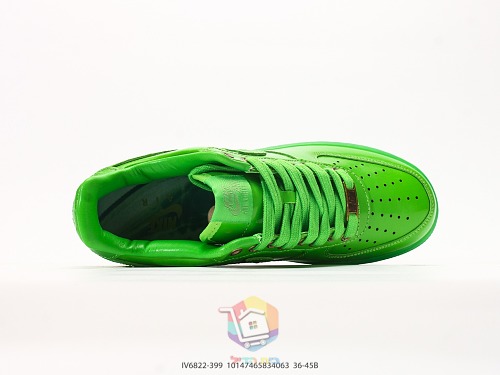 נעלי Nike Air Force 1 Low שמנת עם לוגו Louis Vuitton או ירוק מבריק, תמונה 18