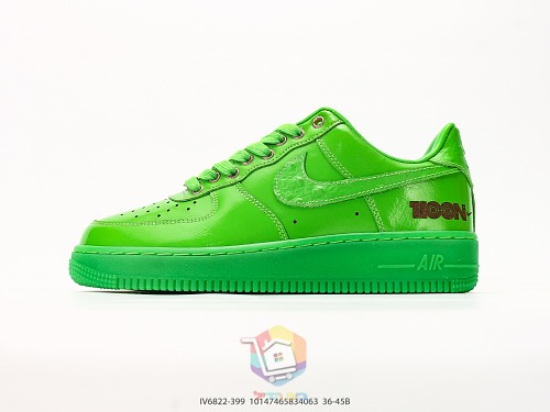 נעלי Nike Air Force 1 Low שמנת עם לוגו Louis Vuitton או ירוק מבריק, תמונה 20