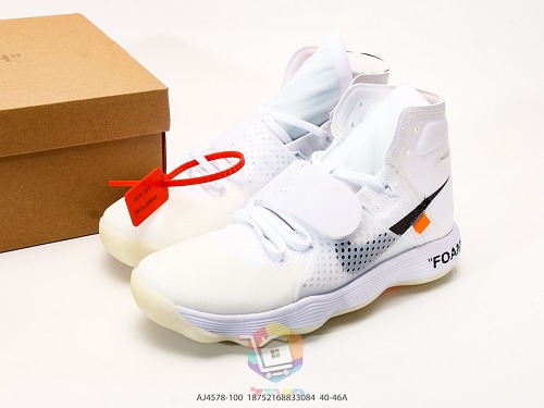 נעלי כדורסל Off-White x Nike React Hyperdunk 2017 Flyknit לבן, תמונה 10