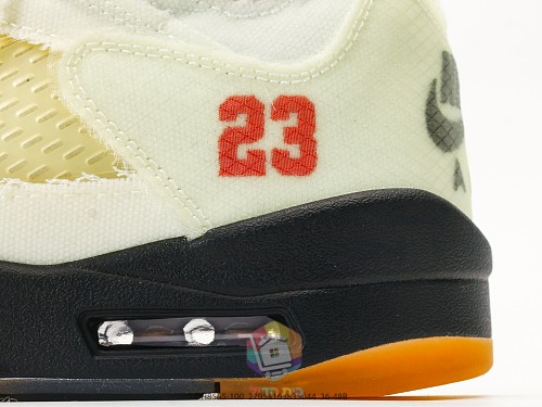 נעלי Off-White x Air Jordan 5 Retro SP בגוון שמנת, תמונה 4