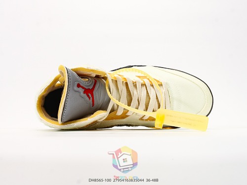 נעלי Off-White x Air Jordan 5 Retro SP בגוון שמנת, תמונה 8