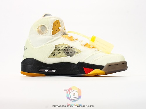 נעלי Off-White x Air Jordan 5 Retro SP בגוון שמנת, תמונה 9