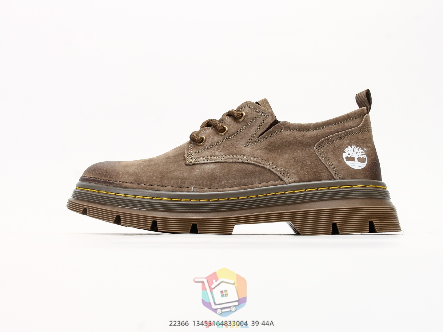 حذاء عمل منخفض Timberland من الشامواه، بني أو بلون القمح