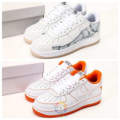 נעלי Nike Air Force 1 Low בשתי מהדורות, Kobe Protro לבן-כתום ו-Skeleton לבן, תמונה 21