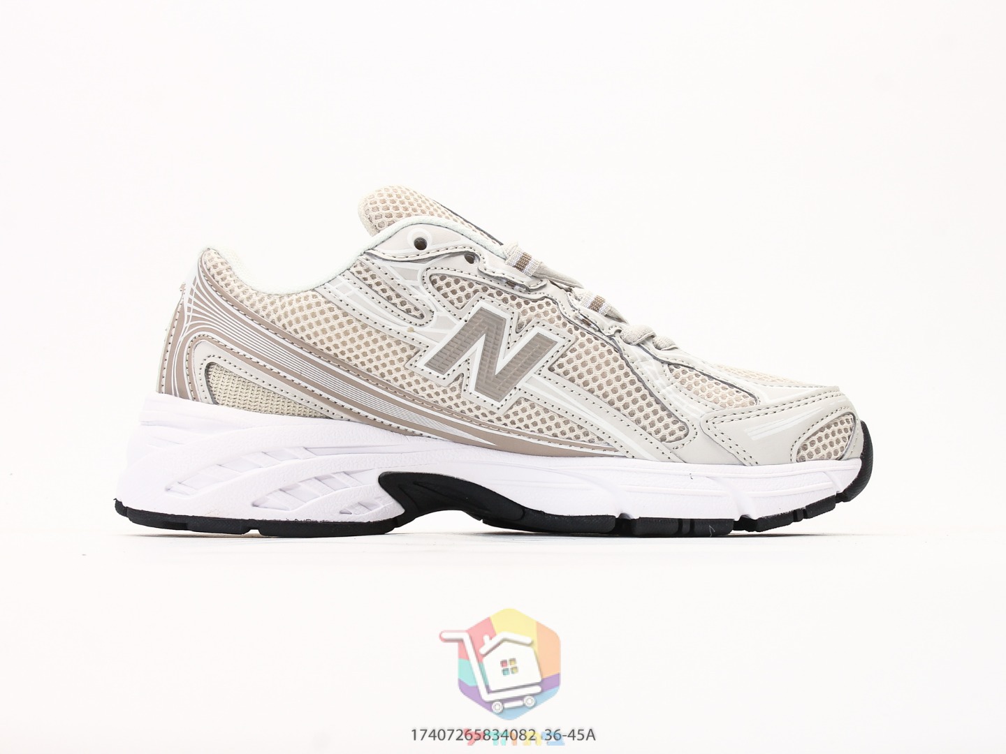 حذاء New Balance 740، بيج أو بني أو فضي وكحلي أو أبيض وأسود