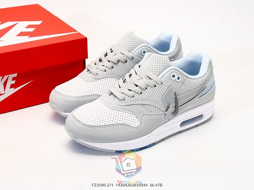 נעלי Nike Air Max 1, אפור ותכלת או שחור, לבן וכתום, תמונה 2
