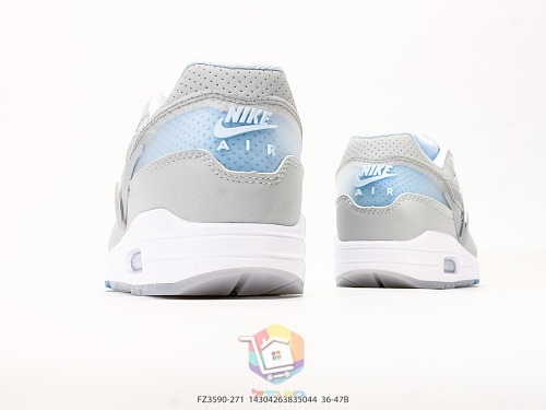 נעלי Nike Air Max 1, אפור ותכלת או שחור, לבן וכתום, תמונה 5